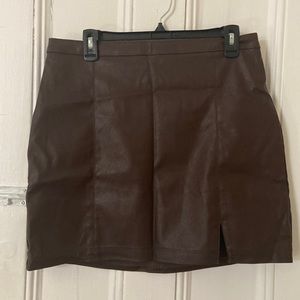 Abercrombie & Fitch Vegan leather brown skirt